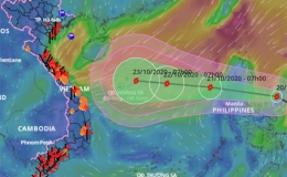 &Aacute;p thấp nhiệt đới th&agrave;nh b&atilde;o, c&oacute; l&uacute;c giật cấp 14 v&agrave; hướng v&agrave;o miền Trung