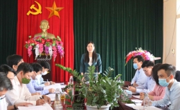 Đồng ch&iacute; Trần Thị B&iacute;ch Hằng, Ph&oacute; Chủ tịch UBND tỉnh kiểm tra, chỉ đạo c&ocirc;ng t&aacute;c ph&ograve;ng, chống dịch Covid-19 tại x&atilde; Thụy Ch&iacute;nh