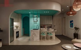 Căn hộ 55 m&eacute;t vu&ocirc;ng ở B&igrave;nh Dương m&agrave;u xanh m&aacute;t mẻ, đẹp m&ecirc; mẩn