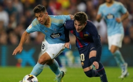 Lewandowski bị "kh&oacute;a chặt", Barca l&ecirc;n ng&ocirc;i đầu nhờ Pedri