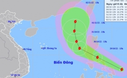 Tin b&atilde;o gần biển Đ&ocirc;ng (b&atilde;o Nalgae)