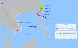 B&atilde;o số 5 di chuyển chậm, s&oacute;ng biển cao 8-10m