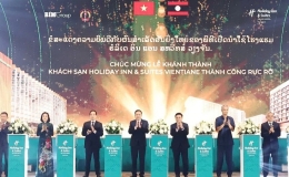 Chủ tịch Quốc hội Việt Nam, Chủ tịch Quốc hội L&agrave;o dự kh&aacute;nh th&agrave;nh c&ocirc;ng tr&igrave;nh mang thương hiệu quốc tế tại L&agrave;o