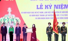 Ph&oacute; Chủ tịch nước V&otilde; Thị &Aacute;nh Xu&acirc;n dự Lễ kỷ niệm 60 năm Ng&agrave;y B&aacute;c Hồ về thăm, l&agrave;m việc tại huyện Kim B&ocirc;i