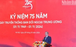 Tổng B&iacute; thư T&ocirc; L&acirc;m dự kỷ niệm 75 năm Ng&agrave;y truyền thống Ban Đối ngoại Trung ương