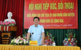 Hưng H&agrave;: Tổ chức tiếp x&uacute;c đối thoại giữa Chủ tịch UBND huyện với c&aacute;n bộ, nh&acirc;n d&acirc;n x&atilde; Cộng H&ograve;a