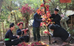 Độc đ&aacute;o Tết hoa m&agrave;o g&agrave; của người Cống bản Lả Ch&agrave;