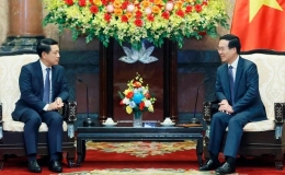 Chủ tịch nước V&otilde; Văn Thưởng tiếp Ph&oacute; Thủ tướng, Bộ trưởng Ngoại giao L&agrave;o Saleumxay Kommasith