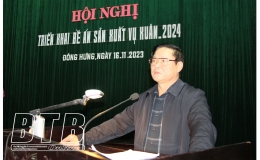 Đ&ocirc;ng Hưng: Phấn đấu gieo cấy tr&ecirc;n 11.000ha l&uacute;a v&agrave; 1.700ha c&acirc;y m&agrave;u vụ xu&acirc;n năm 2024