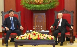 Tổng B&iacute; thư Nguyễn Ph&uacute; Trọng tiếp Tổng thống M&ocirc;ng Cổ Ukhnaagiin Khurelsukh