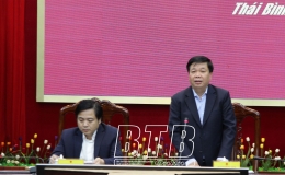 UBND tỉnh: Nghe b&aacute;o c&aacute;o triển khai dự &aacute;n đường d&acirc;y 500kV qua địa phận tỉnh Th&aacute;i B&igrave;nh