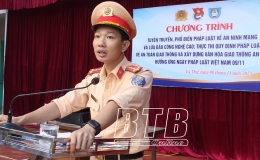  Vũ Thư: Tr&ecirc;n 1.400 học sinh được phổ biến ph&aacute;p luật về an to&agrave;n giao th&ocirc;ng v&agrave; an ninh mạng
