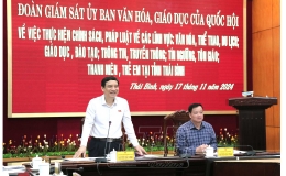 Ủy ban Văn h&oacute;a, Gi&aacute;o dục của Quốc hội l&agrave;m việc tại tỉnh Th&aacute;i B&igrave;nh