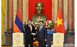 Chủ tịch nước Lương Cường tiếp Chủ tịch Quốc hội Armenia Alen Simonyan