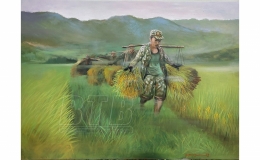 Họa sĩ Th&aacute;i B&igrave;nh tham gia triển l&atilde;m tranh "Chung bước qu&acirc;n h&agrave;nh"