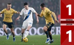 Kết quả Genoa 1-1 Inter: Chia điểm đ&aacute;ng tiếc