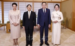 Chủ tịch Quốc hội Trần Thanh Mẫn v&agrave; Phu nh&acirc;n hội kiến Nh&agrave; vua v&agrave; Ho&agrave;ng hậu Nhật Bản