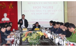 Huyện ủy Hưng H&agrave;: Tổ chức kiểm điểm c&ocirc;ng t&aacute;c l&atilde;nh đạo, chỉ đạo thực hiện nhiệm vụ năm 2024