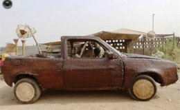 D&ugrave;ng sợi cọ đan &ldquo;&aacute;o&rdquo; cho xe hơi