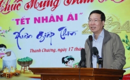 Chủ tịch nước V&otilde; Văn Thưởng thăm, ch&uacute;c Tết nh&acirc;n d&acirc;n v&agrave; Bộ đội Bi&ecirc;n ph&ograve;ng tại Nghệ An