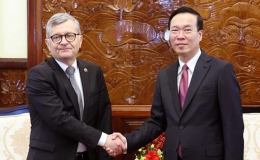 Chủ tịch nước V&otilde; Văn Thưởng tiếp Đại sứ c&aacute;c nước tr&igrave;nh Quốc thư v&agrave; ch&agrave;o từ biệt