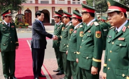 Chủ tịch nước Lương Cường thăm ch&uacute;c Tết c&aacute;n bộ, chiến sĩ Qu&acirc;n khu 9