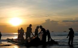 Đ&oacute;n đ&ocirc;ng về tr&ecirc;n biển