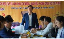  Ban Văn h&oacute;a - X&atilde; hội, HĐND tỉnh gi&aacute;m s&aacute;t tại huyện Hưng H&agrave;