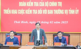 Đo&agrave;n kiểm tra của Bộ Ch&iacute;nh trị triển khai cuộc kiểm tra đối với Ban Thường vụ Tỉnh ủy Th&aacute;i B&igrave;nh