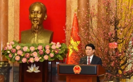 Chủ tịch nước Lương Cường gặp mặt đầu Xu&acirc;n, giao nhiệm vụ cho c&aacute;n bộ, nh&acirc;n vi&ecirc;n Văn ph&ograve;ng Chủ tịch nước