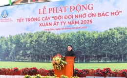 Chủ tịch nước Lương Cường ph&aacute;t động Tết trồng c&acirc;y "Đời đời nhớ ơn B&aacute;c Hồ" Xu&acirc;n Ất Tỵ năm 2025