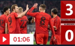 Kết quả b&agrave;n thắng Bayern Munich vs W.Bremen: 3-0 (V&ograve;ng 21 Bundesliga 2024/25)