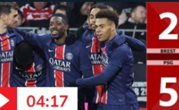 Kết quả b&agrave;n thắng Brest vs PSG: 2-5 (V&ograve;ng 20 Ligue 1 m&ugrave;a giải 2024/25)