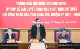 Thống nhất nội dung, chương tr&igrave;nh kỳ họp để giải quyết c&ocirc;ng việc ph&aacute;t sinh đột xuất HĐND tỉnh kh&oacute;a XVII