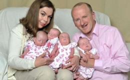 C&aacute;c b&eacute; g&aacute;i sinh 4 hi hữu đ&oacute;n sinh nhật 1 tuổi