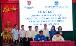 Lễ k&yacute; kết chương tr&igrave;nh phối hợp c&ocirc;ng t&aacute;c giữa ng&agrave;nh Gi&aacute;o dục v&agrave; Đo&agrave;n TNCS Hồ Ch&iacute; Minh giai đoạn 2020-2025