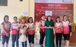 Hội Li&ecirc;n hiệp Phụ nữ huyện Hưng H&agrave;: Tổ chức giao lưu c&aacute;c c&acirc;u lạc bộ b&oacute;ng chuyền hơi năm 2023