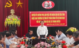 Huyện ủy Quỳnh Phụ: L&agrave;m việc với đo&agrave;n c&aacute;n bộ của tỉnh được ph&acirc;n c&ocirc;ng về dự sinh hoạt với chi bộ, đảng bộ c&aacute;c x&atilde; trong huyện