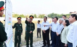 Thường trực Ban B&iacute; thư Trương Thị Mai thăm, l&agrave;m việc tại Điện Bi&ecirc;n