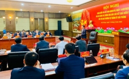 Thường trực Ban B&iacute; thư v&agrave; Đo&agrave;n kiểm tra của Bộ Ch&iacute;nh trị l&agrave;m việc tại th&agrave;nh phố Hải Ph&ograve;ng