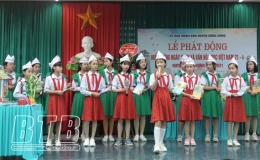 Đ&ocirc;ng Hưng: Tổ chức lễ ph&aacute;t động hưởng ứng ng&agrave;y S&aacute;ch v&agrave; Văn h&oacute;a đọc Việt Nam năm 2021