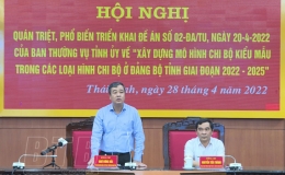  Th&aacute;i B&igrave;nh phấn đấu đến năm 2025 c&oacute; tr&ecirc;n 20% chi bộ đạt ti&ecirc;u ch&iacute; m&ocirc; h&igrave;nh chi bộ kiểu mẫu