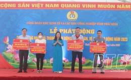 C&ocirc;ng đo&agrave;n Khu kinh tế v&agrave; c&aacute;c khu c&ocirc;ng nghiệp tỉnh: Ph&aacute;t động th&aacute;ng c&ocirc;ng nh&acirc;n, th&aacute;ng h&agrave;nh động về an to&agrave;n, vệ sinh lao động năm 2023