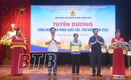 Quỳnh Phụ: Ph&aacute;t động Th&aacute;ng c&ocirc;ng nh&acirc;n v&agrave; Th&aacute;ng h&agrave;nh động về an to&agrave;n vệ sinh lao động năm 2025