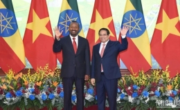Thủ tướng Phạm Minh Ch&iacute;nh hội đ&agrave;m với Thủ tướng Ethiopia Abiy Ahmed Ali
