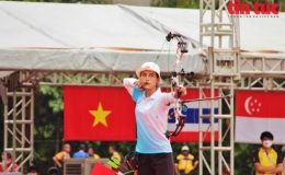 L&ecirc; Phương Thảo gi&agrave;nh tấm Huy chương Bạc cuối c&ugrave;ng cho bắn cung Việt Nam tại SEA Games 31