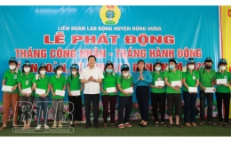 Li&ecirc;n đo&agrave;n Lao động huyện Đ&ocirc;ng Hưng: Hỗ trợ kinh ph&iacute; x&acirc;y dựng 4 m&aacute;i ấm c&ocirc;ng đo&agrave;n