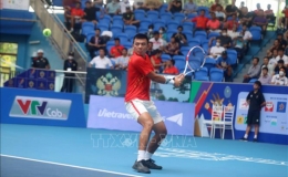   L&yacute; Ho&agrave;ng Nam chiến thắng thuyết phục đối thủ Campuchia m&ocirc;n Quần vợt
