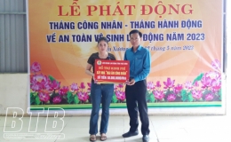 Kiến Xương: Ph&aacute;t động th&aacute;ng c&ocirc;ng nh&acirc;n, th&aacute;ng h&agrave;nh động về an to&agrave;n, vệ sinh lao động