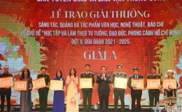 C&aacute;c t&aacute;c phẩm, t&aacute;c giả đoạt giải A Giải thưởng s&aacute;ng t&aacute;c, quảng b&aacute; t&aacute;c phẩm văn học, nghệ thuật, b&aacute;o ch&iacute; về chủ đề &ldquo;Học tập v&agrave; l&agrave;m theo tư tưởng, đạo đức, phong c&aacute;ch Hồ Ch&iacute; Minh&rdquo; đợt II, giai đoạn 2021-2025